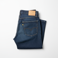 Denim Jean Trouser flat lay on white background